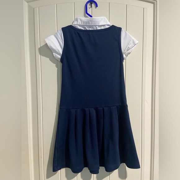 Girls Children’s Place uniform Ponte Knit 2 in 1 Dress Tidal size 5/6 - Picture 2 of 2